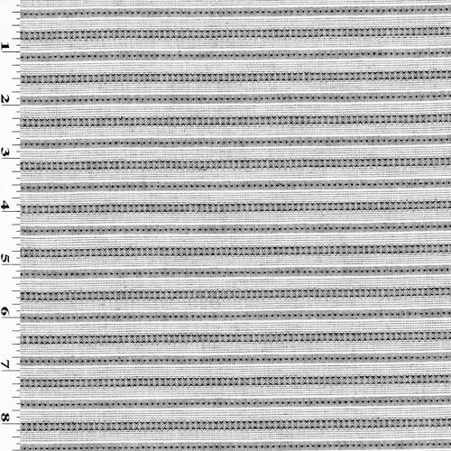 *3 7/8 YD PC--Black/White Stripe Diamond Dobby Shirting