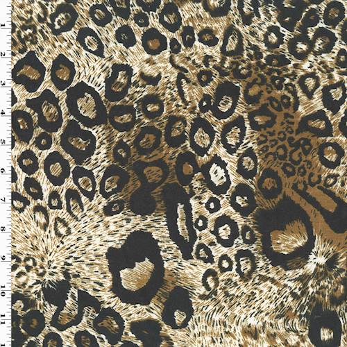 *2 YD PC--Brown/Black/Ivory Cheetah Print Jersey Knit