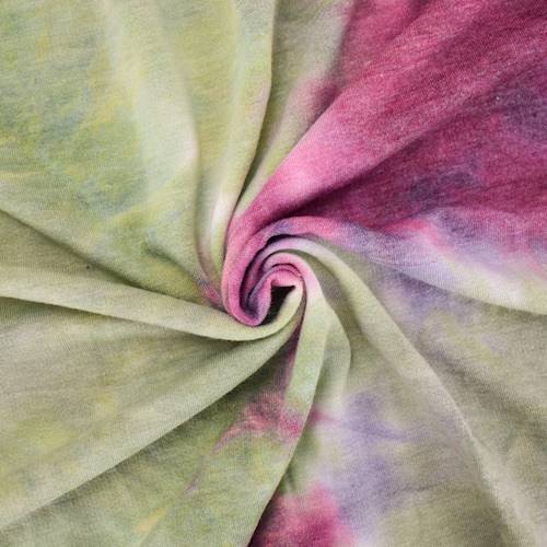 Wine/Olive/White Tie Dye French Terry Knit 84472