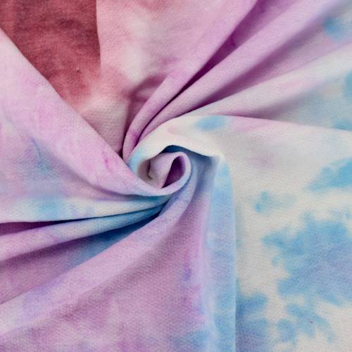 Aqua/Fuchsia/Purple Tie Dye French Terry Knit 84473
