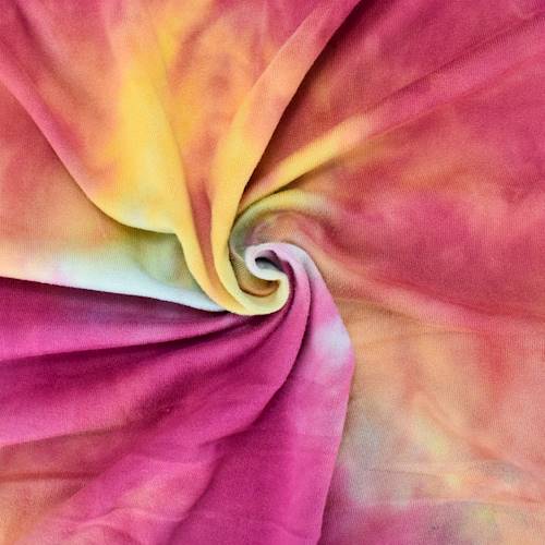 Sage/Ruby/Golden Yellow Tie Dye Double Brushed Jersey Knit 84490