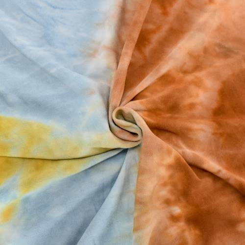 Mocha/Rust/Mustard Yellow Tie Dye Double Brushed Jersey Knit 84495