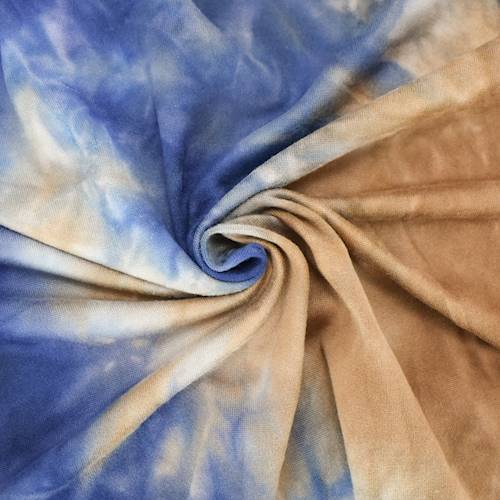 Mocha/Eggplant/Navy Tie Dye Double Brushed Jersey Knit