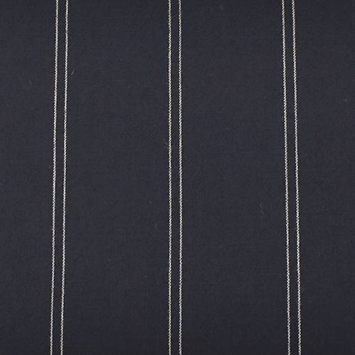 Deep Navy Blue Wool Blend Stripe Shirting 70955