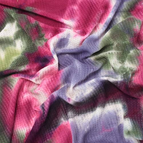 Sage/Wine Red/Olive Tie Dye Waffle Knit - 85014 | Fashion Fabrics