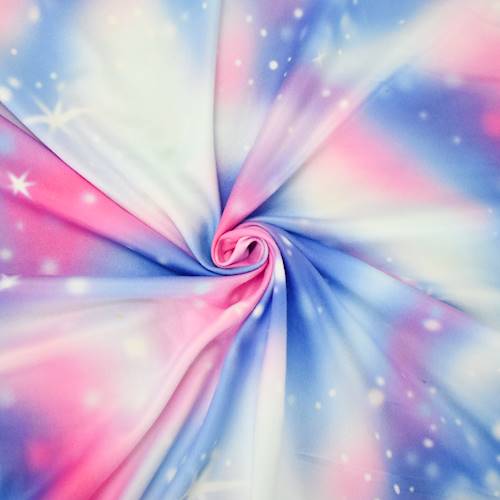 Pink/Blue/White Glaxy Digital Print DTY Brushed Knit 84822
