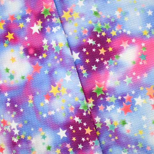 Purple/Blue/Multi Star Galaxy Digital Printed Bullet Knit 84872