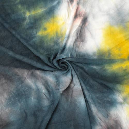 Black/Mustard/Charcoal Tie Dye Rayon Jersey Knit 84836