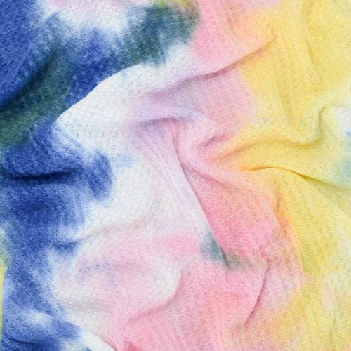 Royal/Pink/Yellow Tie Dye Waffle Knit 84787