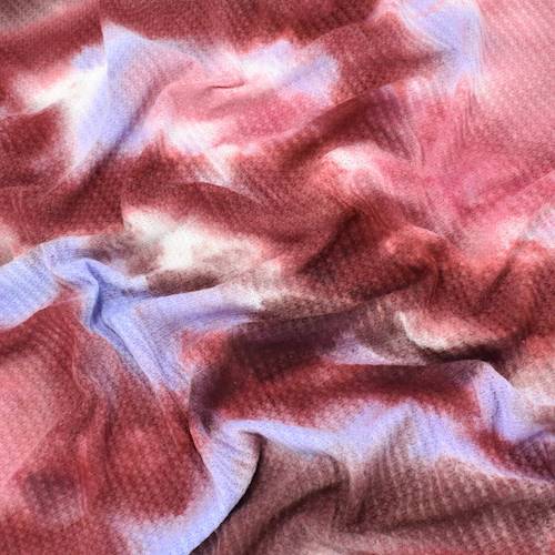 Lilac/Red/White Tie Dye Waffle Knit 84806