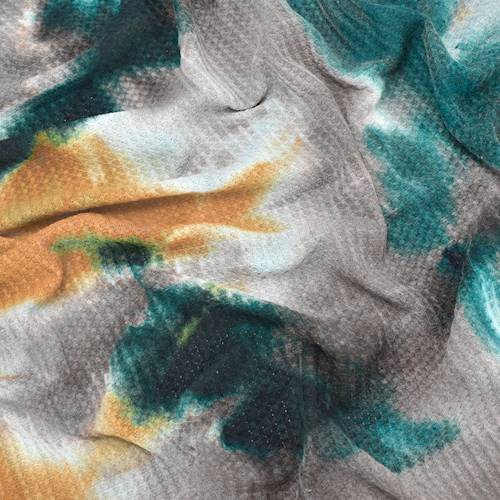 Ocean Teal/Gray/Rust Tie Dye Waffle Knit 84815