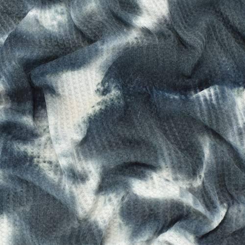 Cool Gray/Black/White Tie Dye Waffle Knit 85008