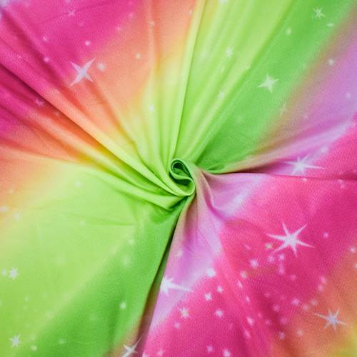 Pink/Green/Yellow Galaxy Digital Printed DTY Brushed Knit 84843