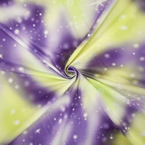 Lavender/Lime Yellow/White Galaxy Printed DTY Brushed Knit 84848
