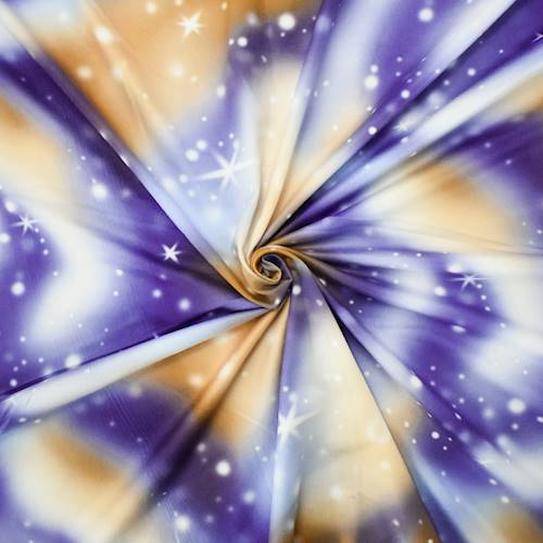 Purple/Blue/Brown Galaxy Digital Printed DTY Brushed Knit 84849