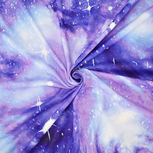 Purple/Blue Solar Galaxy Digital Printed DTY Brushed Knit 84854