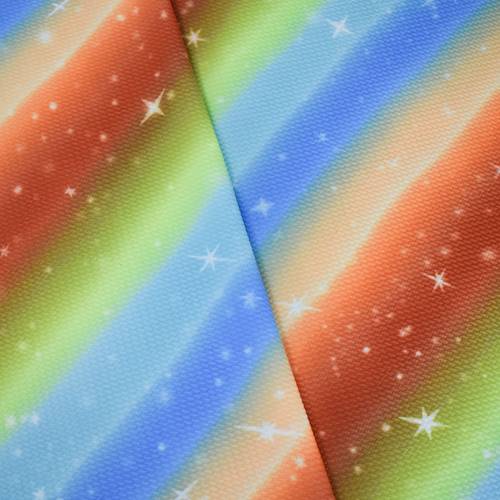 Orange/Blue/Teal Stripe Galaxy Digital Printed Bullet Knit 84863