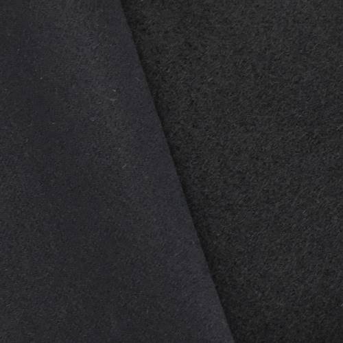 Deep Black Wool Blend Melton Wool Blend Coating 71020