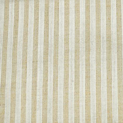 Natural Beige/Mist Stripe Printed Slub Linen Decor Fabric DFW58788