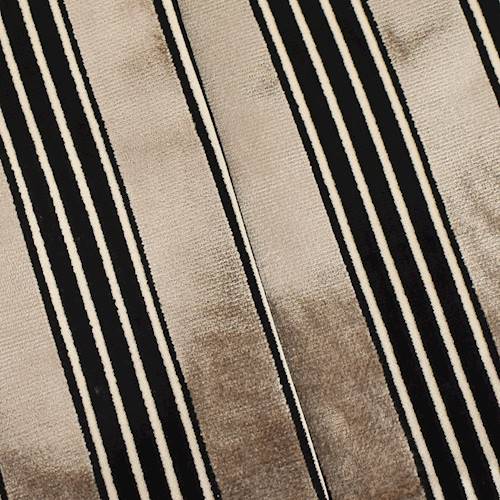 Beige/Black Stripe Velvet Pile Home Decorating Fabric DFW58819