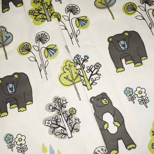 Gray/Cream/Multi Bear/Tree Printed Canvas Decorating Fabric DFW58988
