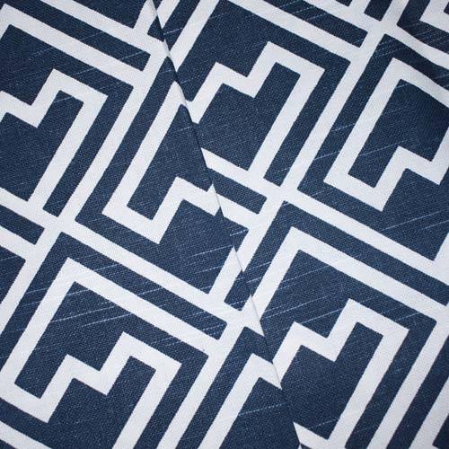 Deep Navy/White Printed Cotton Canvas Decorating Fabric DFW58998