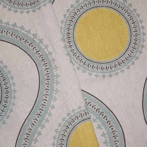 Teal/Multi Ogee Printed Cotton Canvas Decor Fabric DFW59016