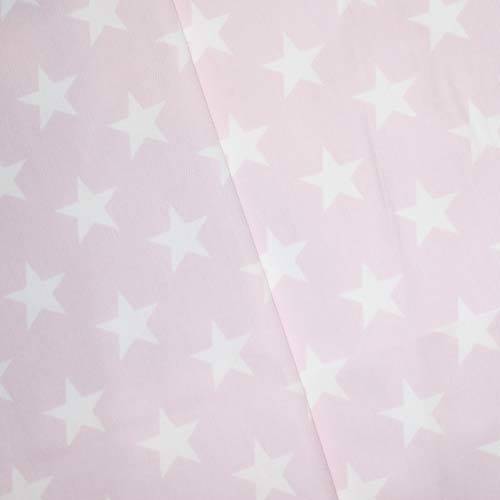 Pastel Pink/White Star Printed Twill Woven Decorating Fabric DFW59018