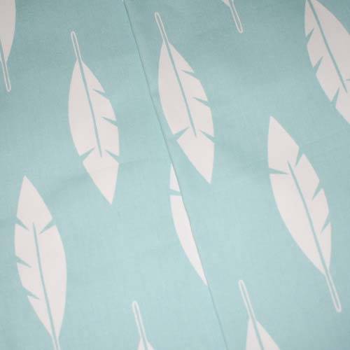 Teal/White Premier Feather Printed Twill Decorating Fabric DFW59037