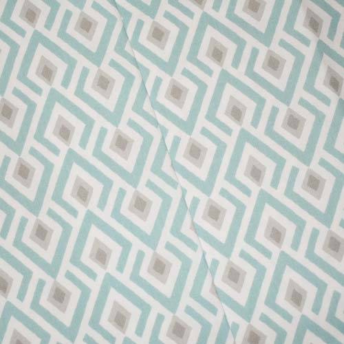 Teal/Gray/White Premier Diamond Printed Twill Decor Fabric DFW59038