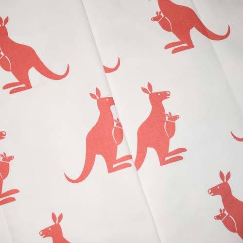 Tile Red/White Premier Kangaroo Print Twill Decor Fabric DFW59055