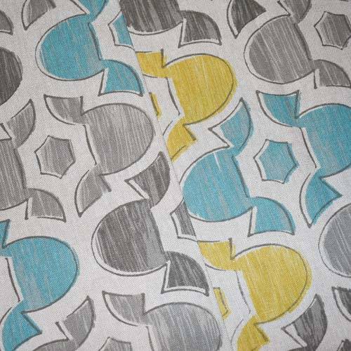 Taupe/Multi Abstract Print Linen Blend Canvas Decor Fabric DFW59084