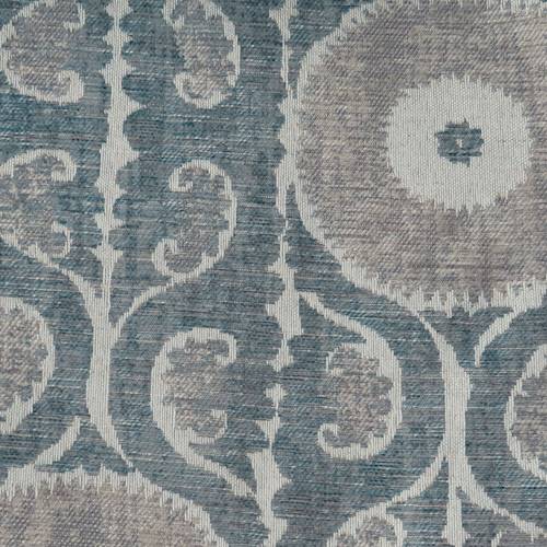 Taupe/Gray/Teal Floral Baroque Jacquard Decorating Fabric DFW59110