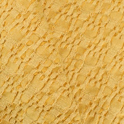 Mustard Yellow/Cream Textured Linen Home Decorating Fabric DFW59146