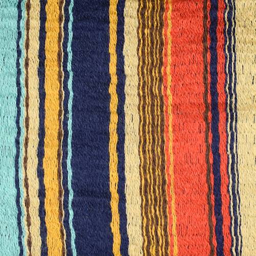 Summer Orange/Navy/Multi Textured Stripe Linen Decor Fabric DFW59156