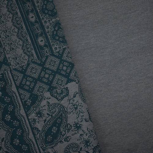 Deep Ocean Green/Gray Paisley Printed Double Knit 71072