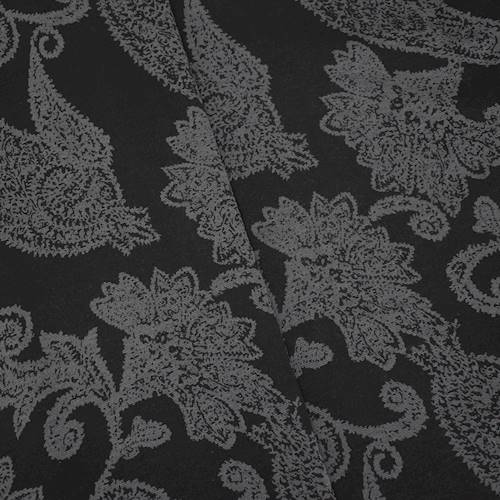 Black/Gray Floral Paisley Printed Double Knit 71076