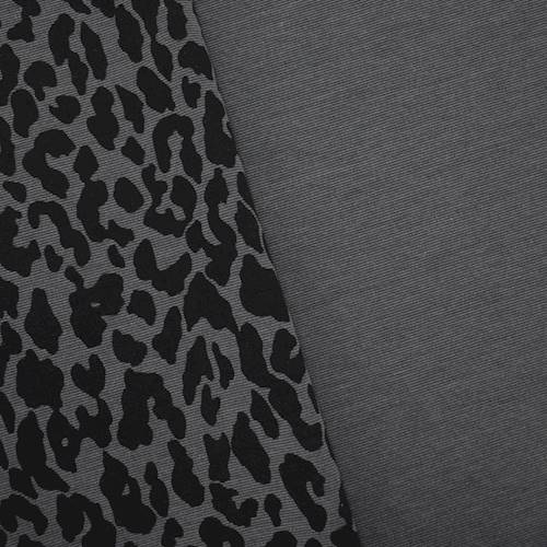 Black/Gray Cheetah Printed Double Knit 71077