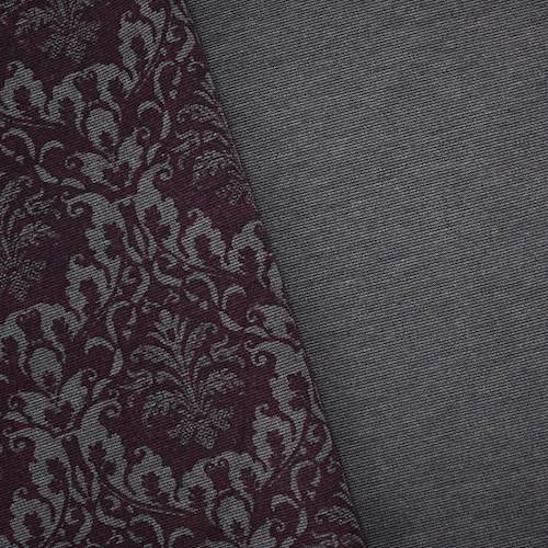 Burgundy/Gray Baroque Printed Double Knit 71079