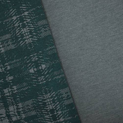 Deep Ocean Green/Gray Abstract Plaid Printed Double Knit 71082