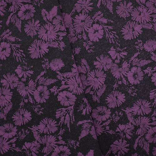 Fuchsia Purple/Black Floral Stretch Damask 71095