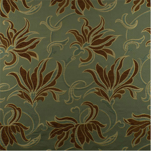 *1 YD PC--Green/Brown Floral Jacquard Home Decorating Fabric