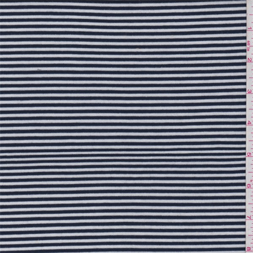 *3 YD PC--Navy/White Stripe Jersey Knit