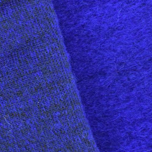 Cobalt Blue/Black Wool Blend Textured Fleece Knit 71062