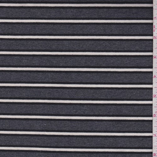Heather Pewter/Ivory Stripe Sweatshirt Fleece