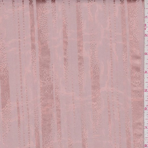 Peach Brush Stroke Stripe Silk Charmeuse
