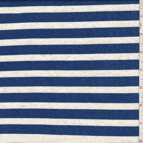 Cobalt/White Stripe Jersey Knit