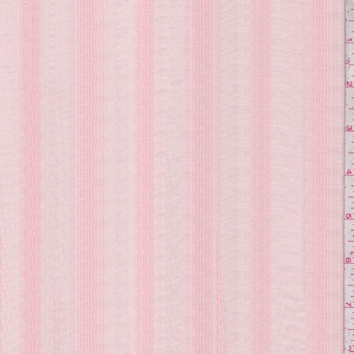 Apricot Corded Stripe Cotton Lawn