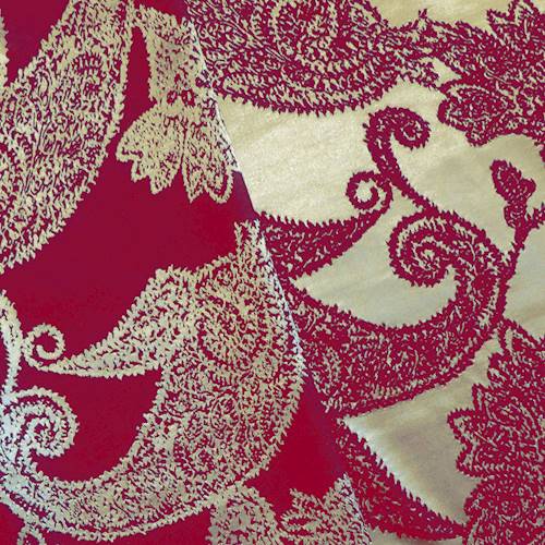 Red/Gold Paisley Floral Stretch Brocade 71111