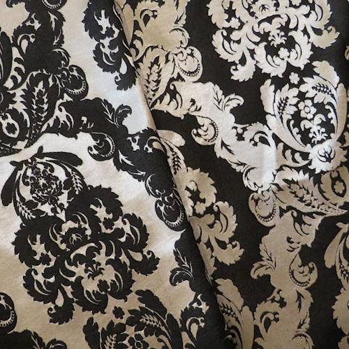 Champagne Gold/Black Baroque Stretch Brocade 71122